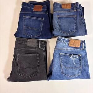 Lot Of 4 American Eagle Tommy Hilfiger Hollister Jeans Men 34 X 34 Slim Straight